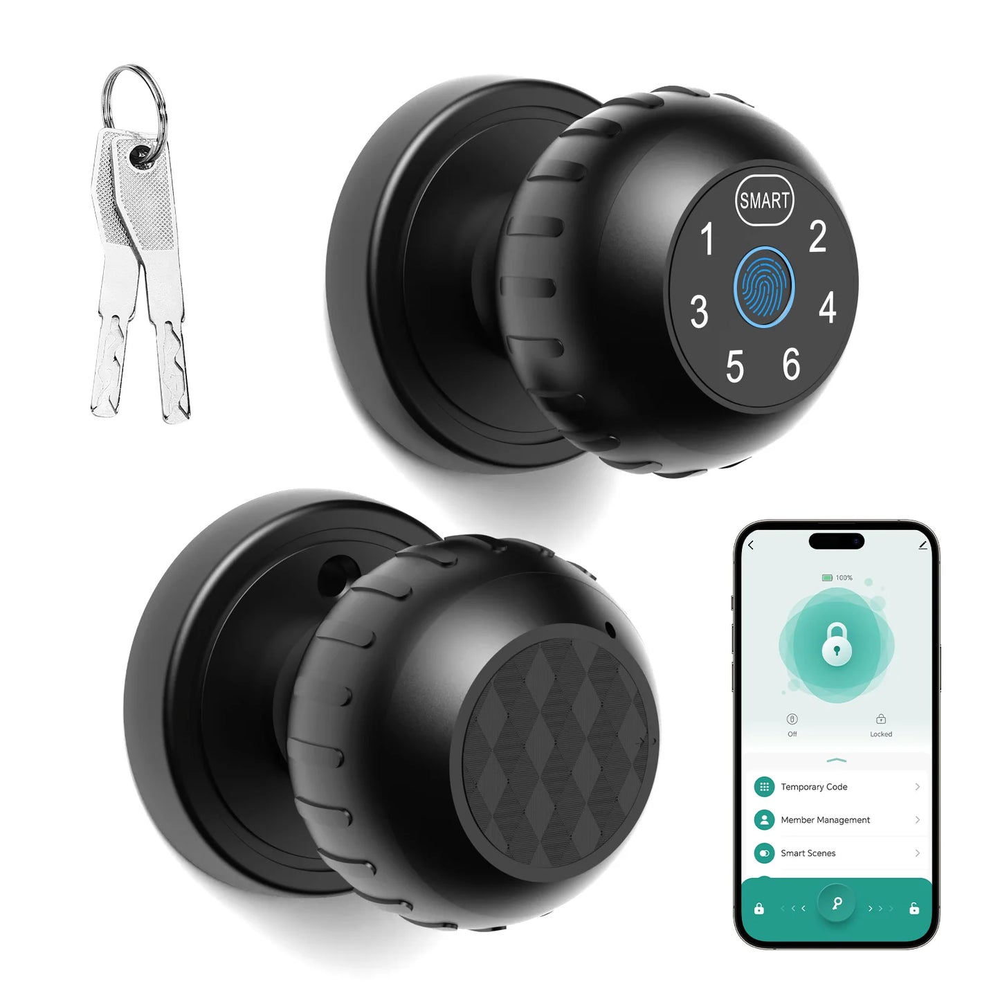 Viladepot Smart Lock Fingerprint Door Lock App Control Passcode Unlock Electronic Touchscreen Keypad Indoor