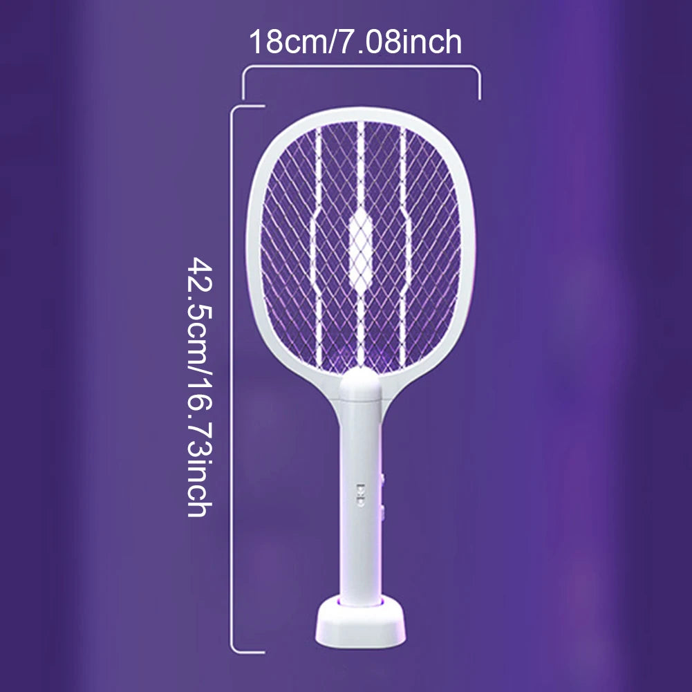 Hignconcerned 2 In 1 Electric Fly Swatter And Mosquito Trap Lamp Rechargeable For Home Office Indoor Outdoor