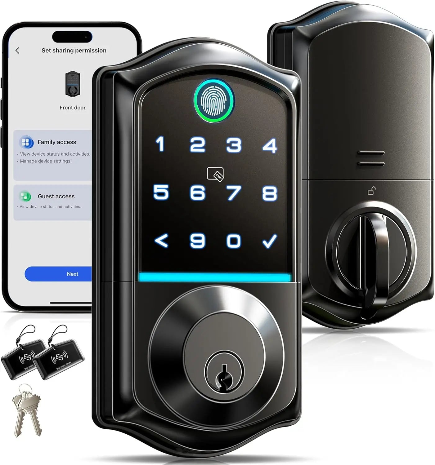 Veise VE017 Fingerprint Smart Door Lock App Control 7 In 1