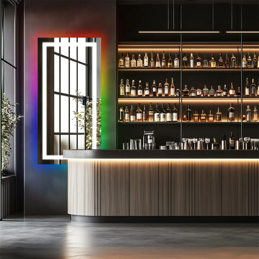 LUVODI RGB Backlight Bathroom Mirror With Bluetooth Speaker