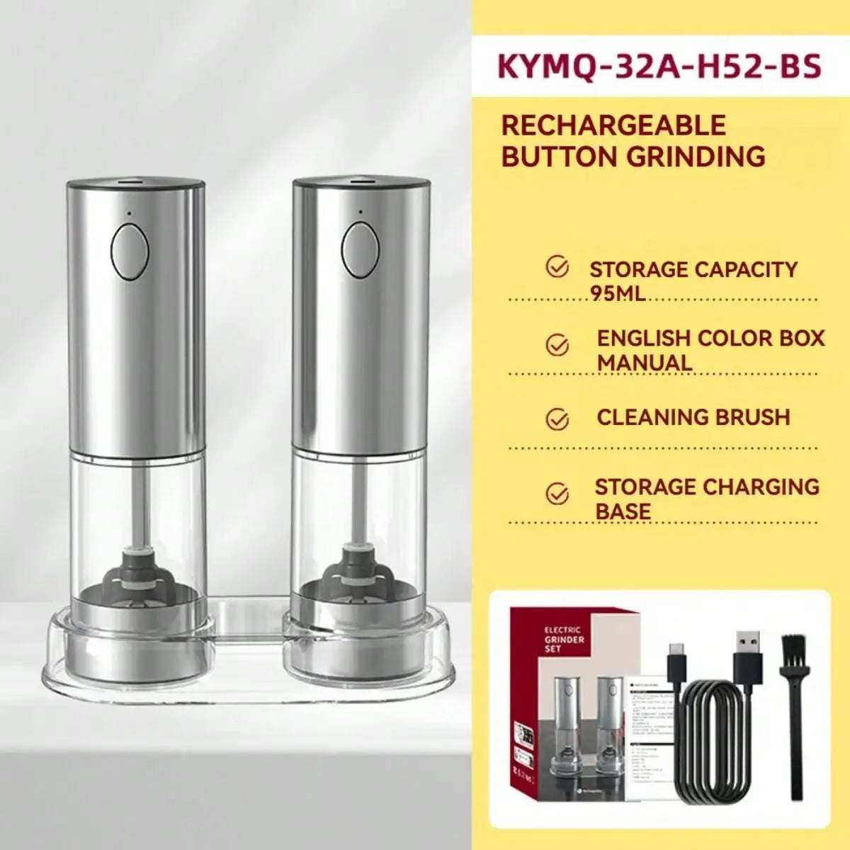 Hign-concerned Electric Salt Pepper Grinder Rechargeable