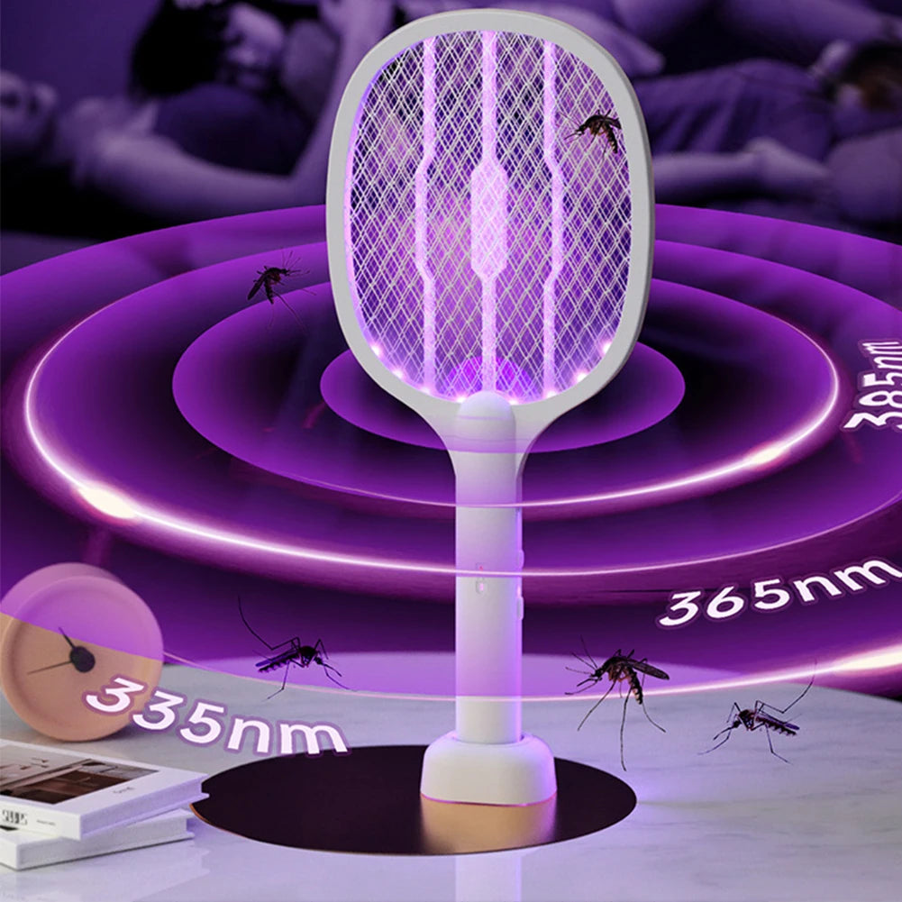 Hignconcerned 2 In 1 Electric Fly Swatter And Mosquito Trap Lamp Rechargeable For Home Office Indoor Outdoor