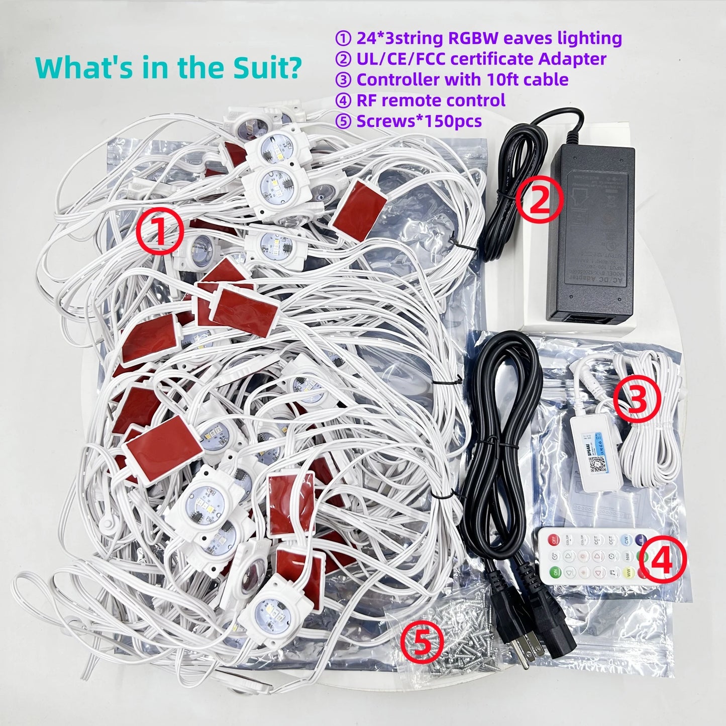 Smart RGBW Outdoor Eave Lights IP67 Waterproof With App Remote