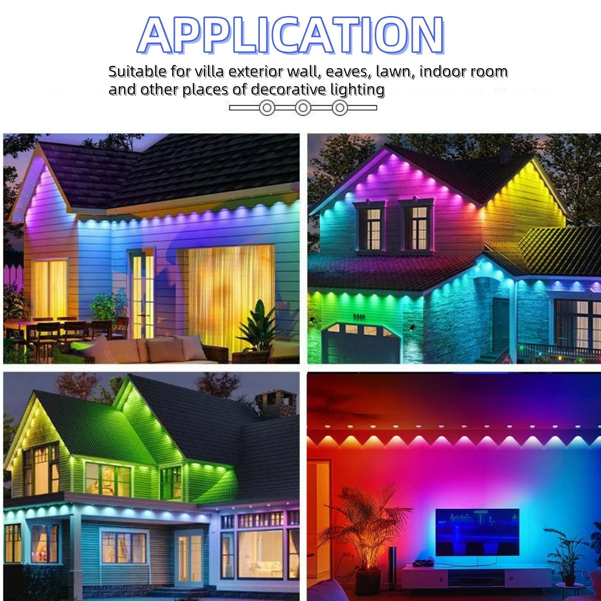 Smart RGBW Outdoor Eave Lights IP67 Waterproof With App Remote