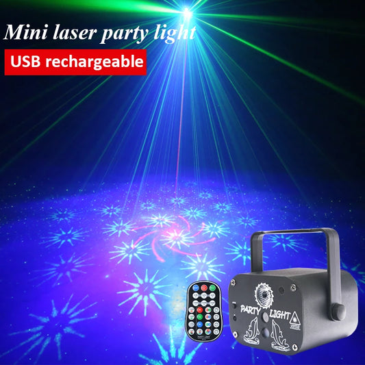 USB Laser Party Light Mini 60 Patterns Projector Remote Control