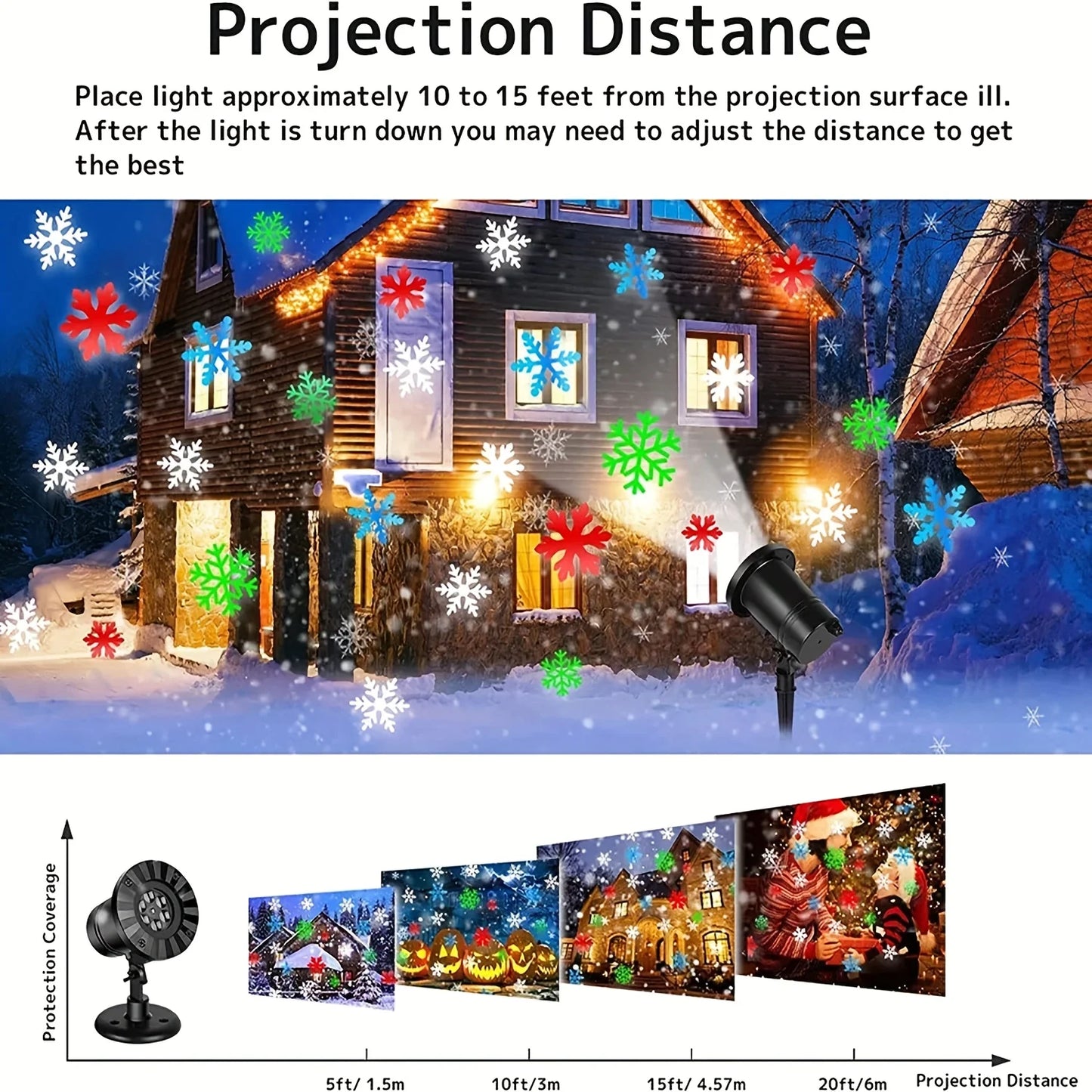 High-concerned Snowflake Laser Projector Light Landscape Christmas Decor