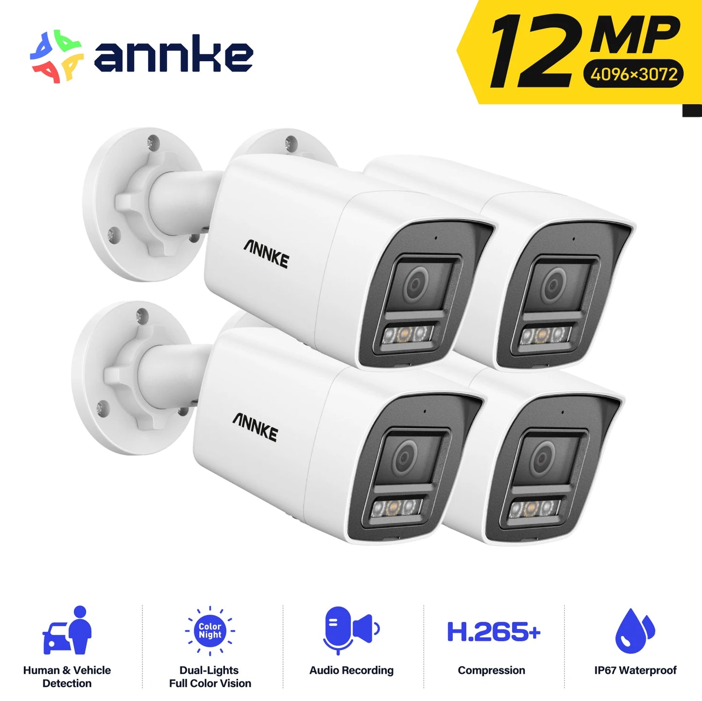 ANNKE C1200 Smart Dual Light 12MP PoE IP Camera With Mic
