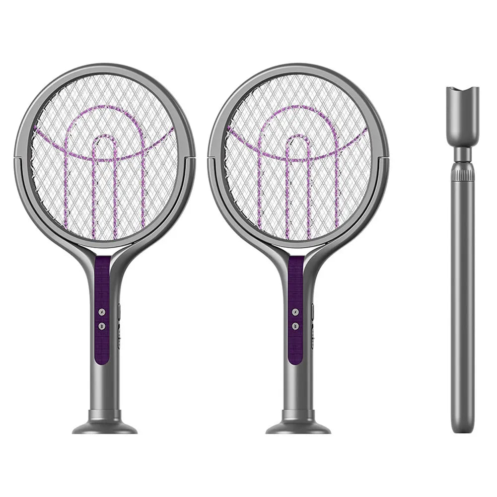 alloet Rotating Head Bug Zapper Racket 2-in-1 Mosquito Swatter
