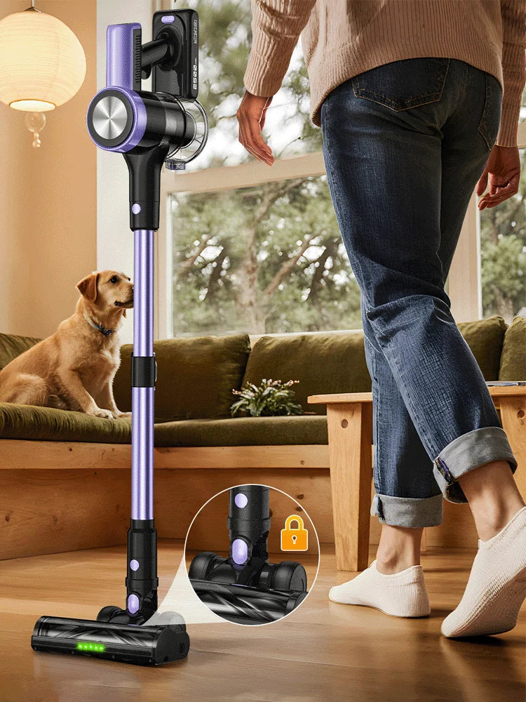 SUXIANGVACC Cordless Vacuum Cleaner 500W 46KPa Self Standing HighEfficiencyPetHairRemoval