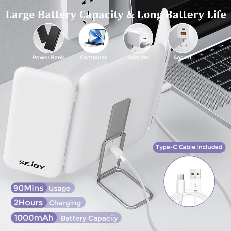 SEJOY Makeup Mirror LED Lights Adjustable Rechargeable For Dorm