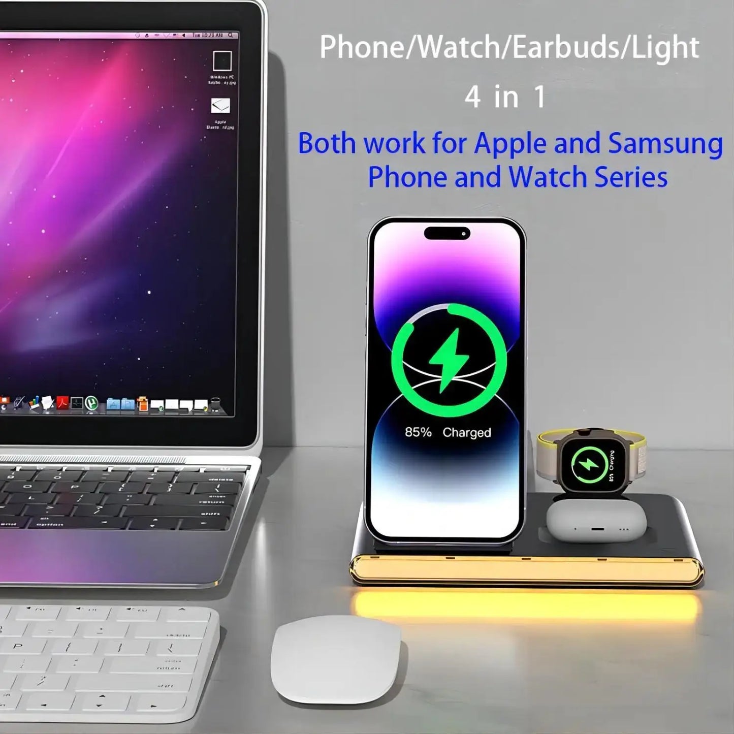 4 In 1 Fast Wireless Charger 30W PD For IPhone Samsung