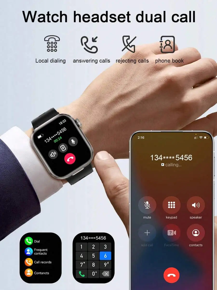 Dual Display Smartwatch With Built In Earbuds And Camera