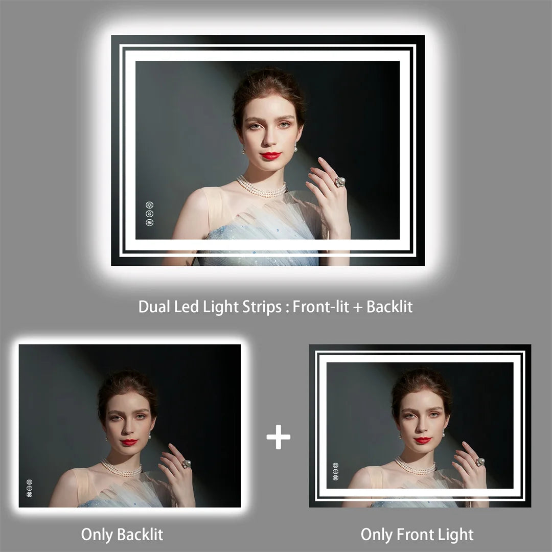 LUVODI Luxury LED Bathroom Mirror IP65 Waterproof Dimmable