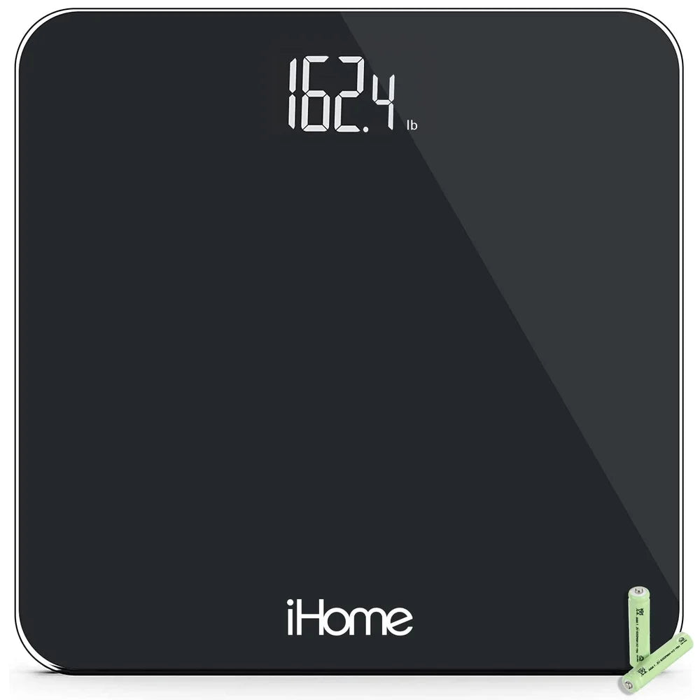 Digital Battery Powered Bathroom Scale Slim Glass 397lbs
