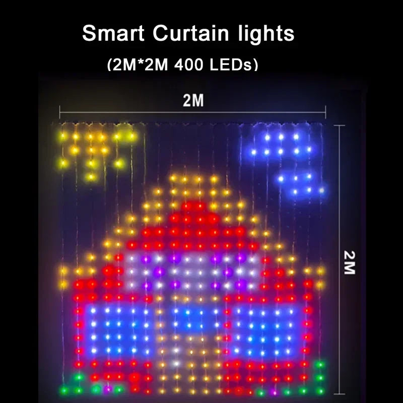 GCTECHING 400 LED Smart Curtain Lights With App Control