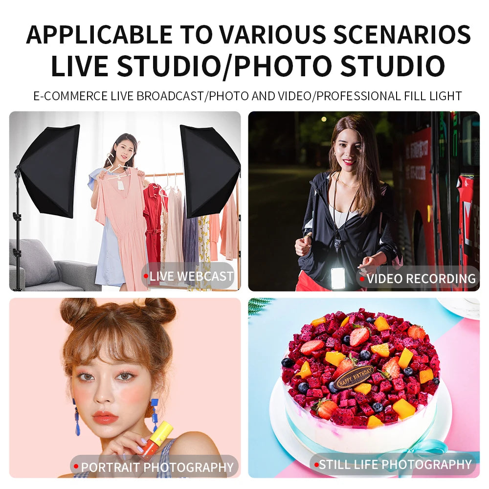 50x70cm Softbox 45W/70W Bulb Photography Studio Photo Lighting Kit Continuous Light System For Camera With  Remote Control