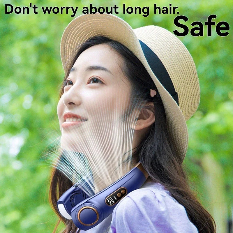 Hign-concerned Hanging Neck Fan Bladeless Portable Quiet