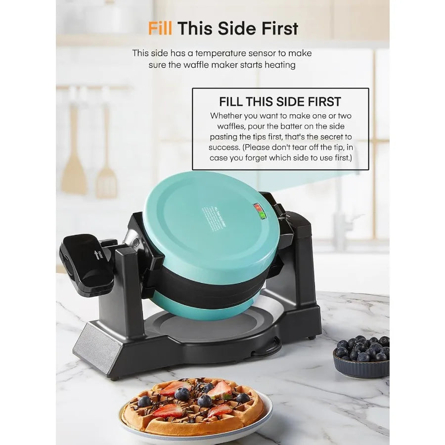MDNG 1400W Double Belgian Waffle Maker With 180 Flip Function