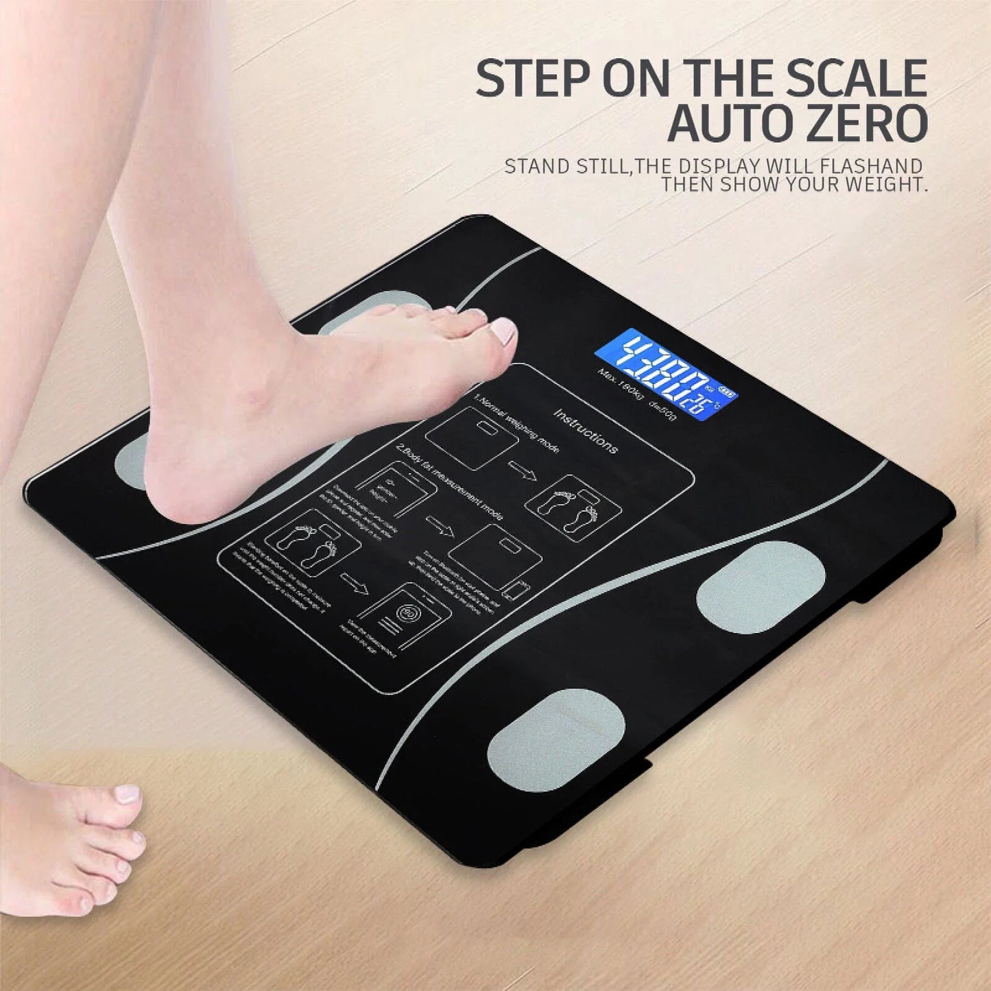 Rechargeable Body Fat Scale With Large Display And App