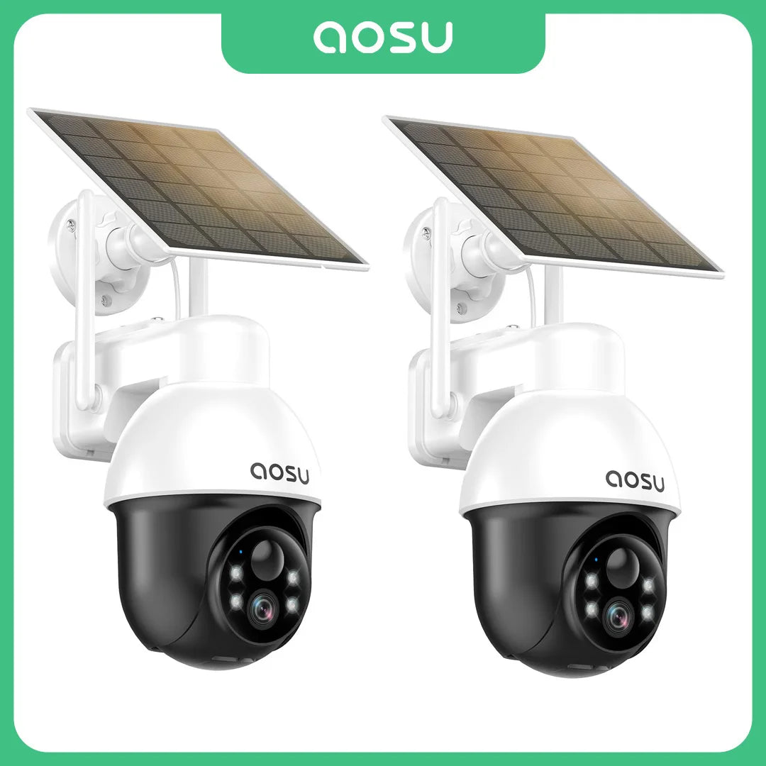 AOSU PTZ Solar Camera 3MP Wireless 2 4G WiFi CCTV AI