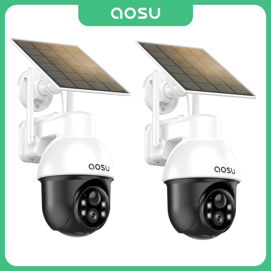 AOSU PTZ Solar Camera 3MP Wireless 2 4G WiFi CCTV AI