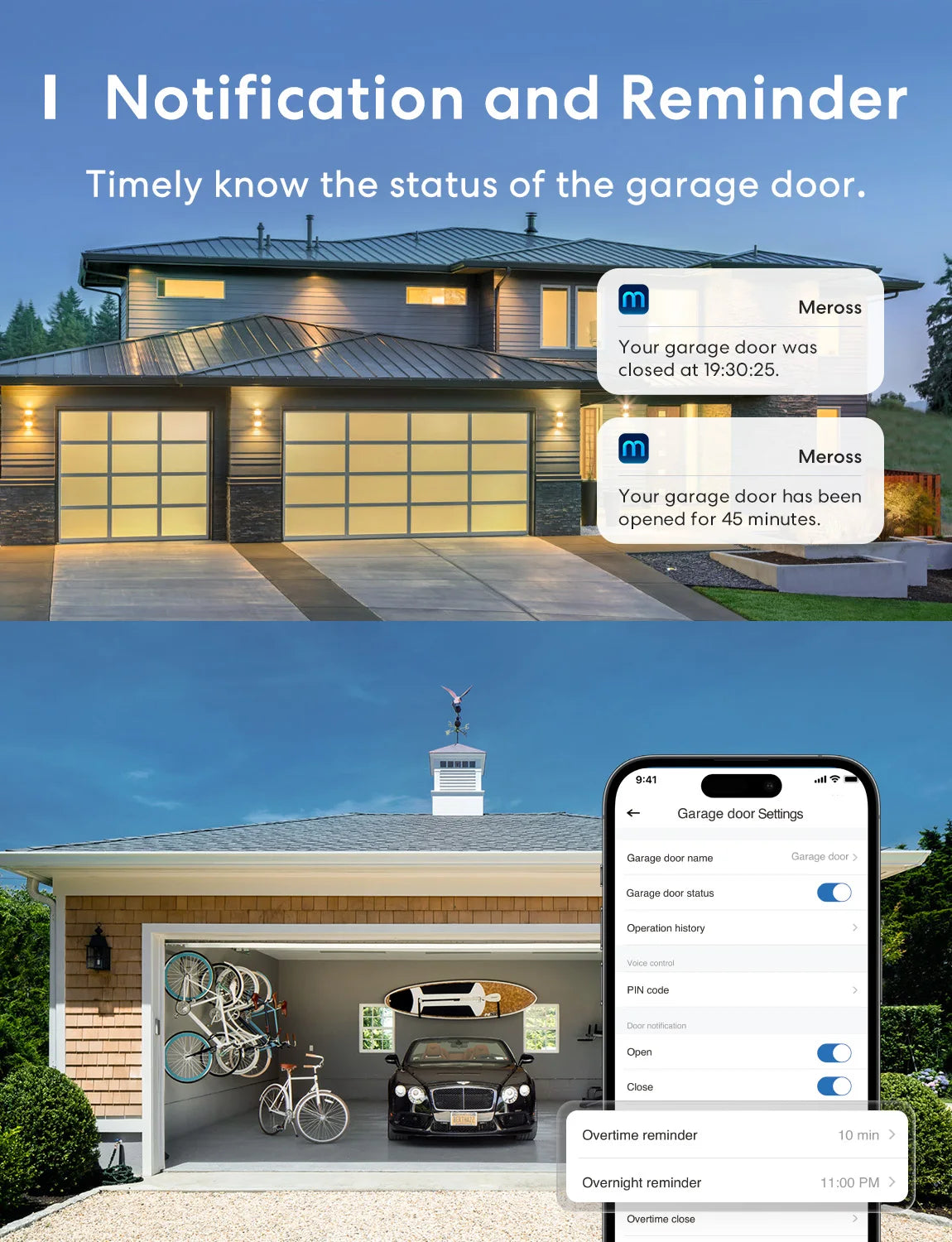 Meross HomeKit Smart WiFi Garage Door Opener With Alarm