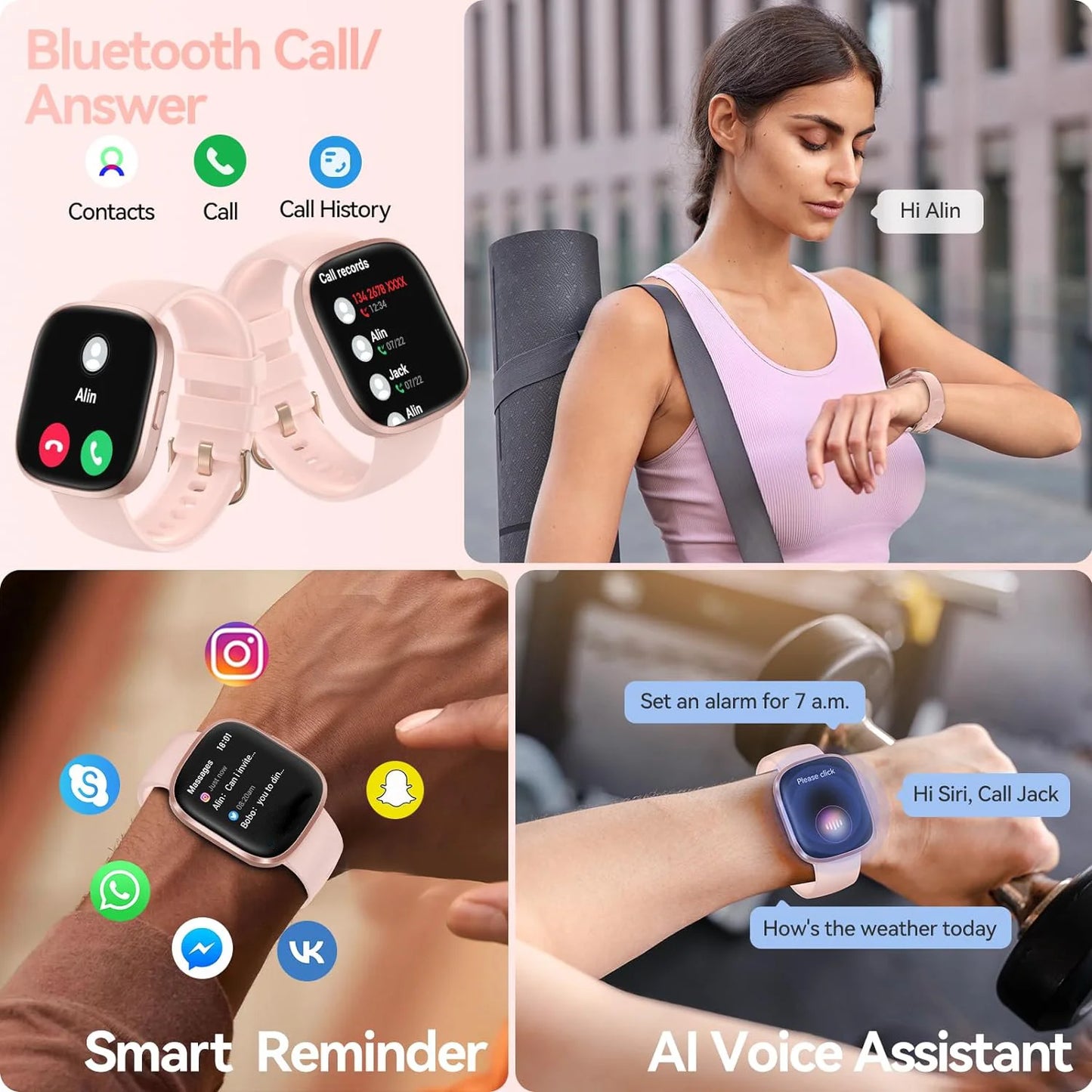 Anyloop Smartwatch Fitness Tracker Sleep Monitor Bluetooth 5.3