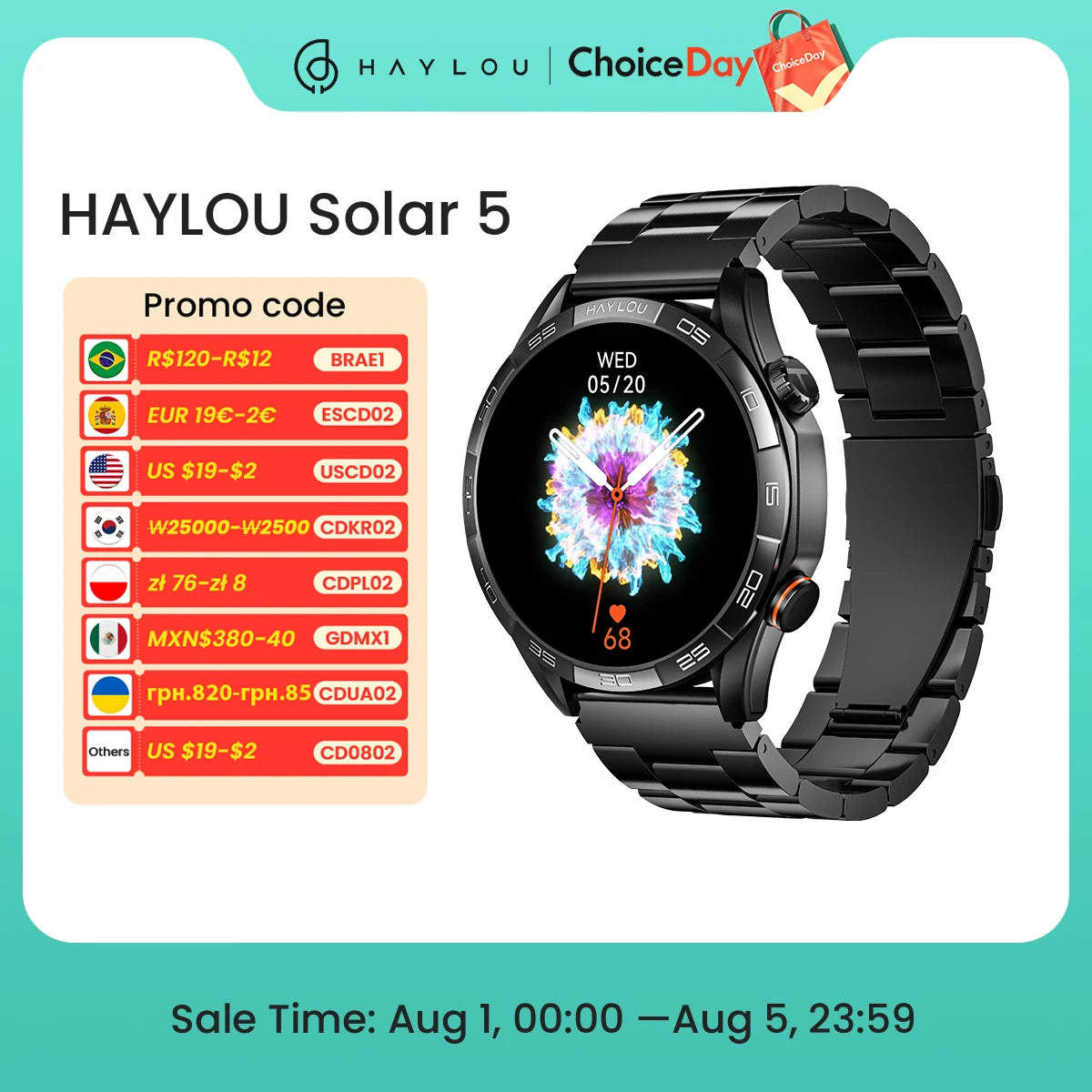 Haylou Solar 5 Smartwatch 1.58 Inch AMOLED Voice Calling