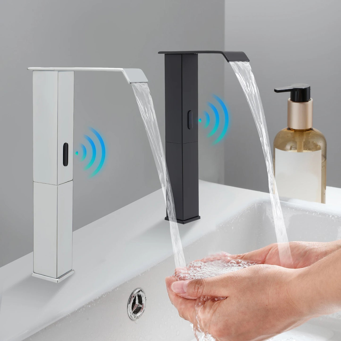 Hign-concerned Touchless Faucet With Waterfall Spout Temp