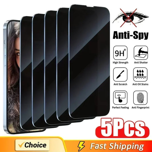 5Pcs Full Cover Privacy Screen Protector For iPhone 11 12