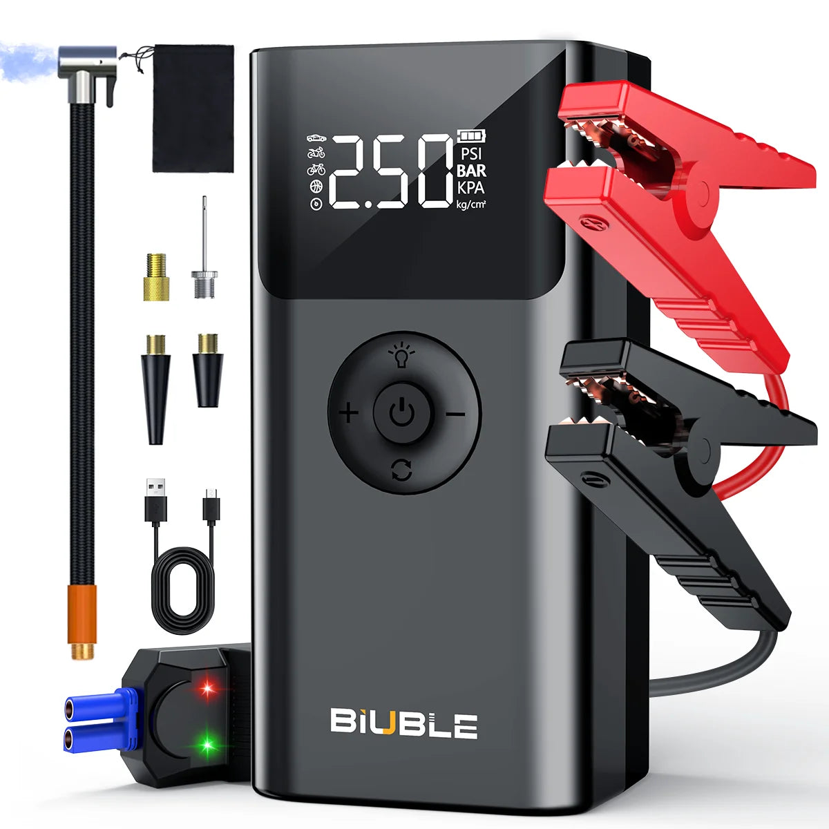 Biuble 8000A Jump Starter 26800mAh USB LED Light For Cars