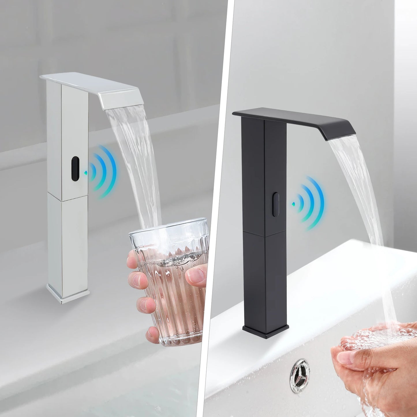 Hign-concerned Touchless Faucet With Waterfall Spout Temp