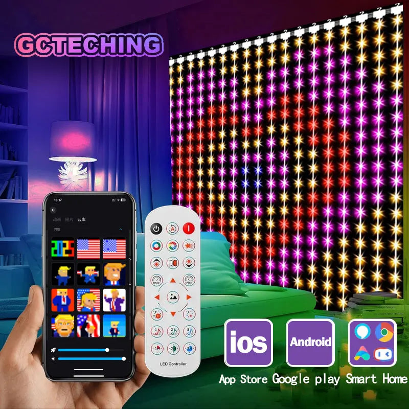 GCTECHING 400 LED Smart Curtain Lights With App Control
