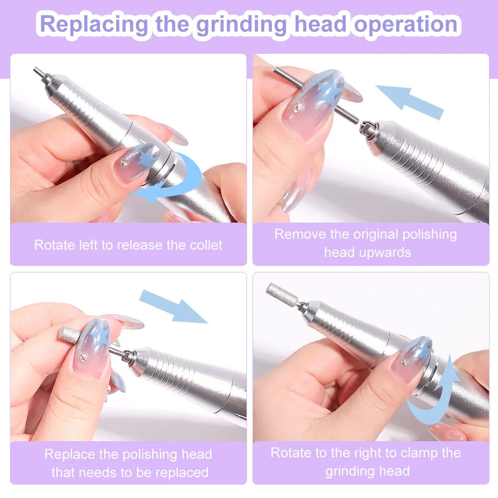Hign-concerned Nail Drill 45000 RPM Rechargeable Electric File For Acrylic