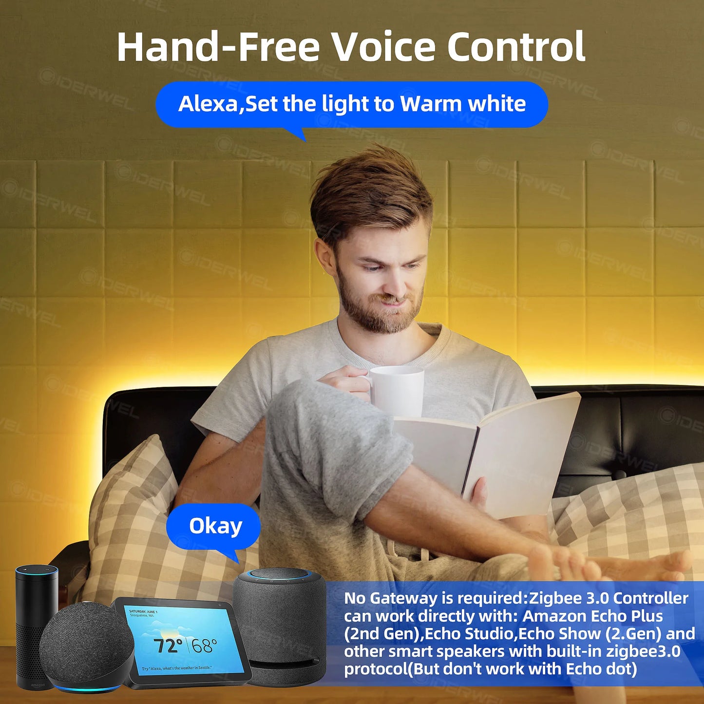 Smart Zigbee 3.0 LED Downlight 4 Inch RGB CW WW Recessed