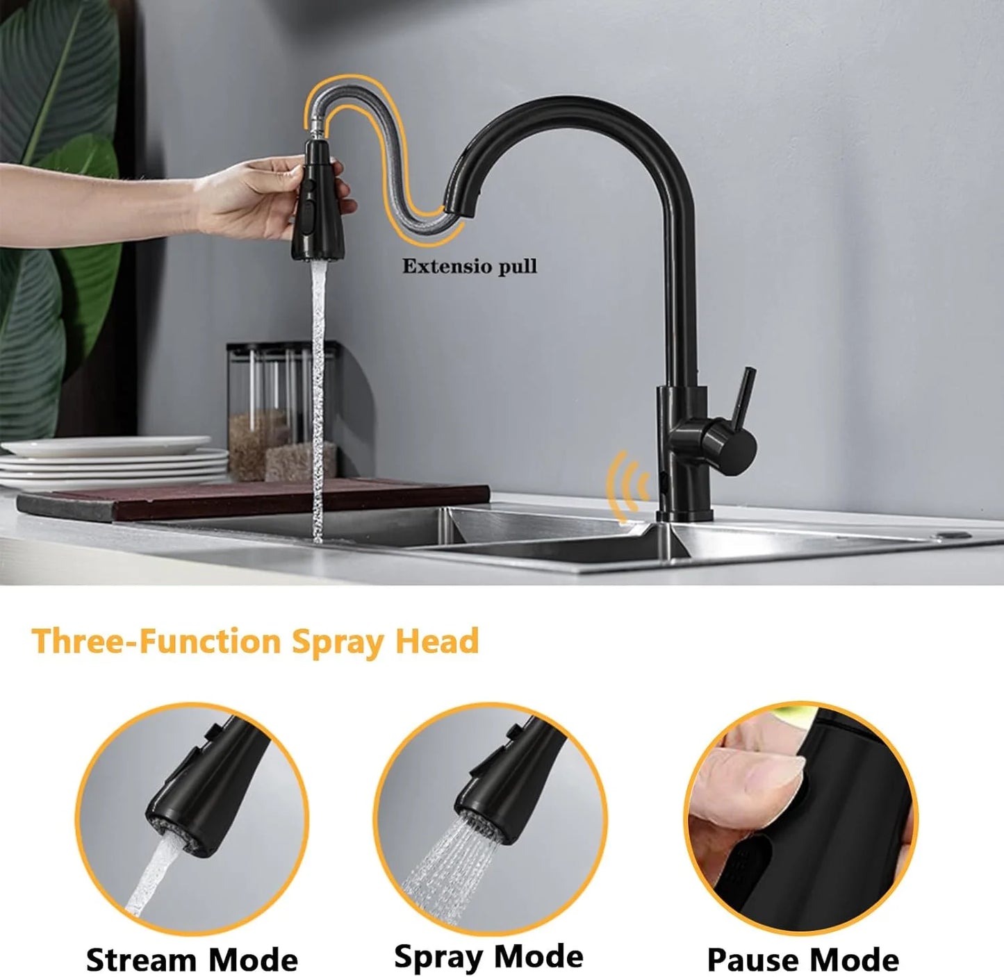 DQOK Smart Touchless Kitchen Faucet Infrared Sensor