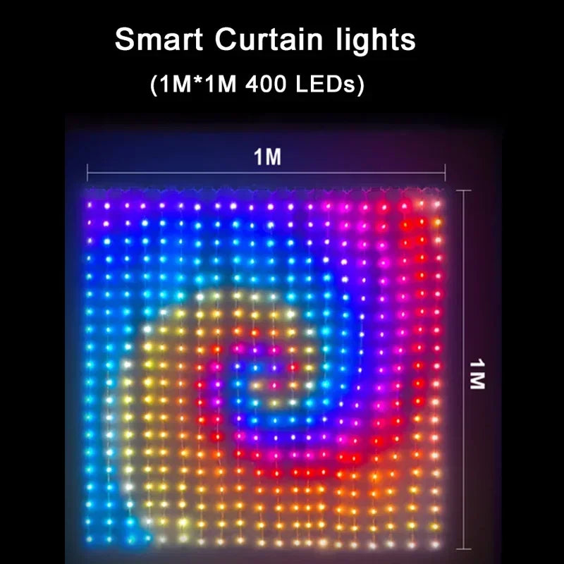 GCTECHING 400 LED Smart Curtain Lights With App Control