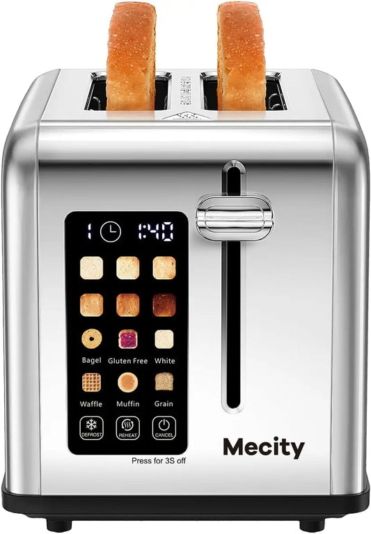 Iosn Stainless Steel Touch Screen Toaster With Timer Defrost