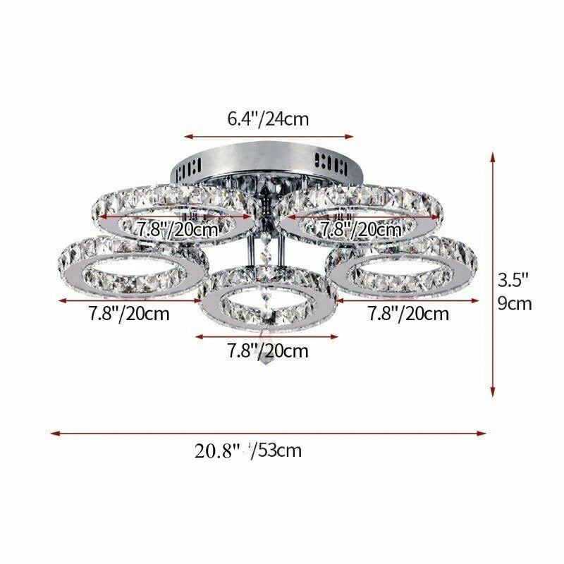 Crystal LED Ceiling Lamp With Remote Control Chandelier