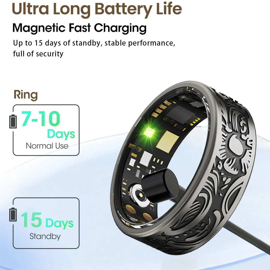 Smart Vintage Ring With Activity Tracker And Message Alerts