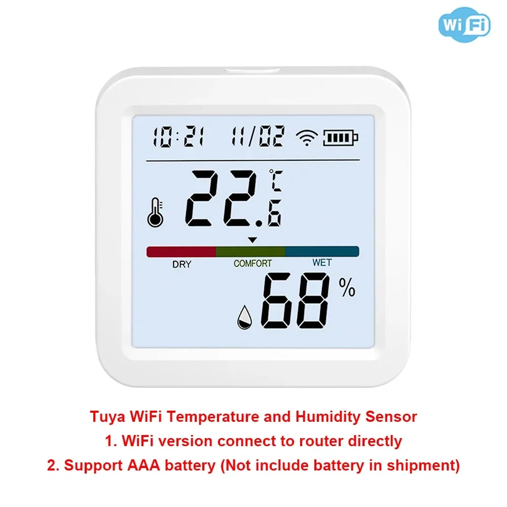 WiFi Temperature Humidity Sensor Home Connected Thermometer Compatible With Smart Life Alexa Google Assistant Minco heat mh