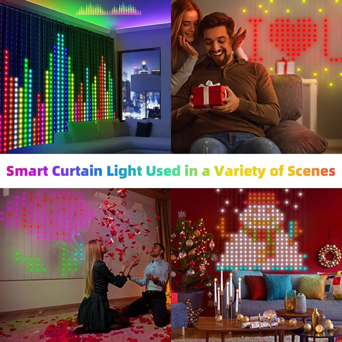 GCTECHING 400 LED Smart Curtain Lights With App Control