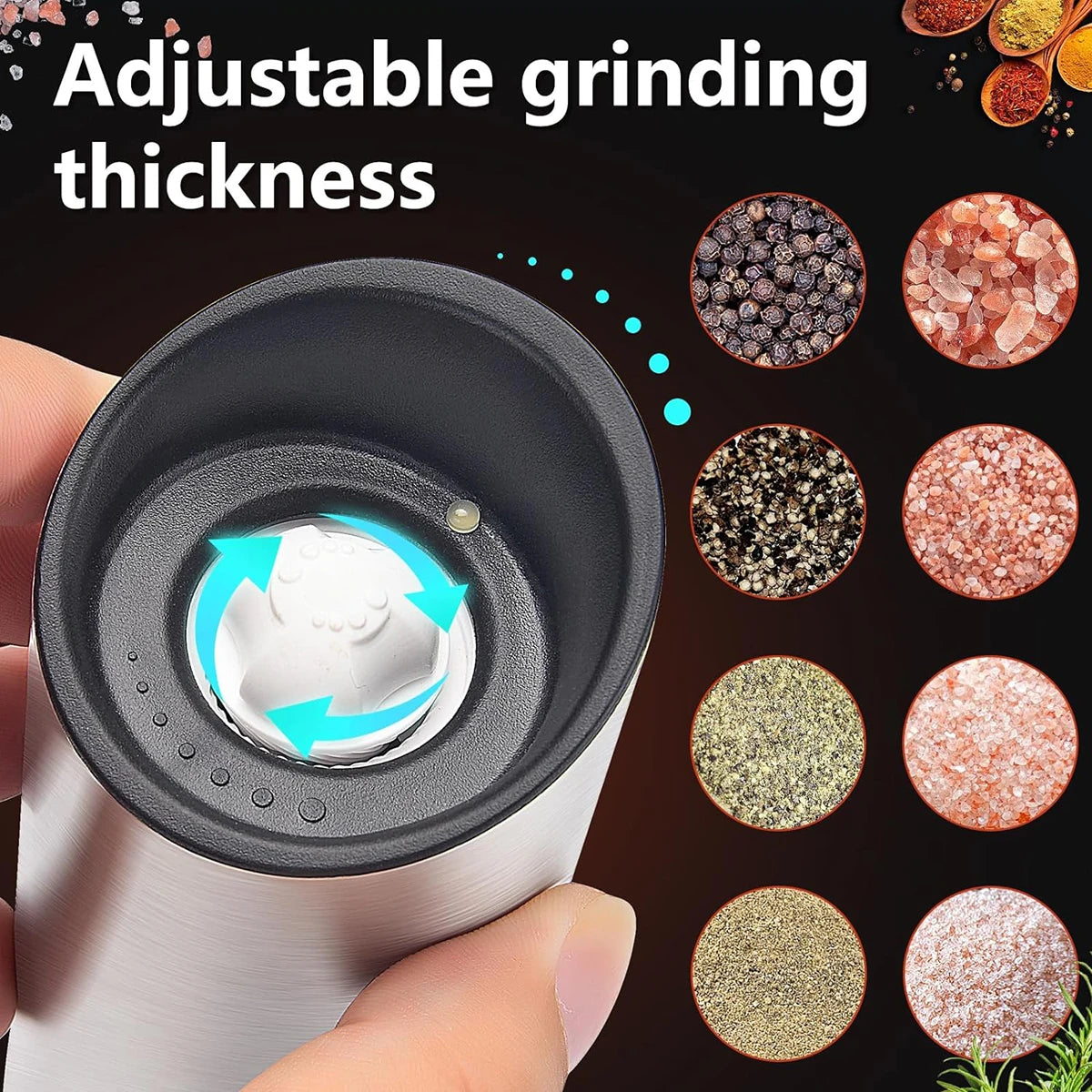 SaengQHign-concerned Gravity Electric Salt Pepper Mill USB