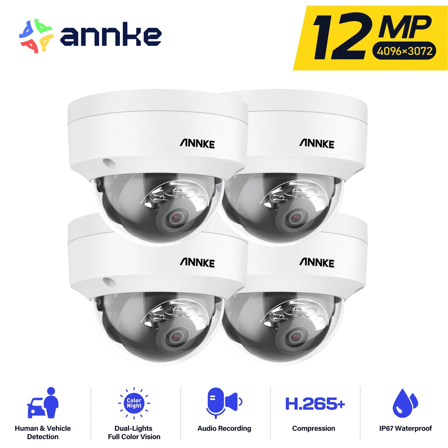 ANNKE C1200 Smart Dual Light 12MP PoE IP Camera With Mic