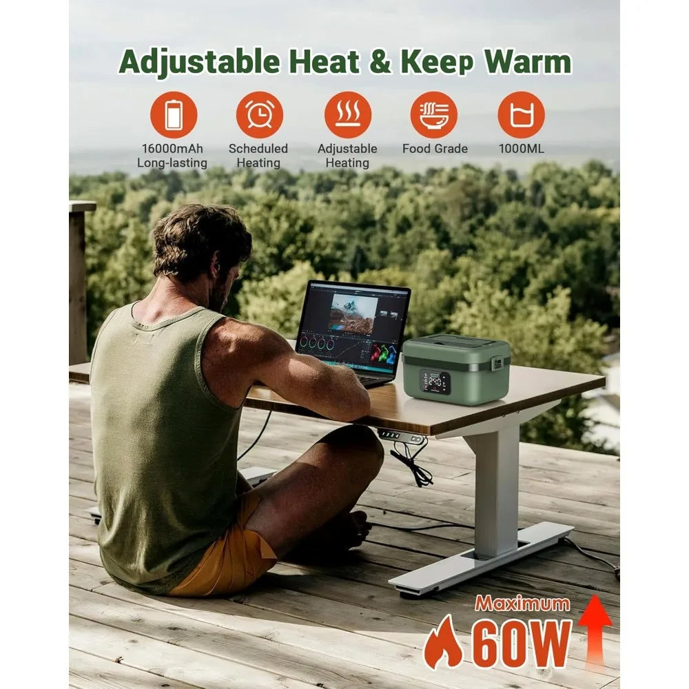 Hign Concerned Cordless Lunch Box Self Heating 16000mAh