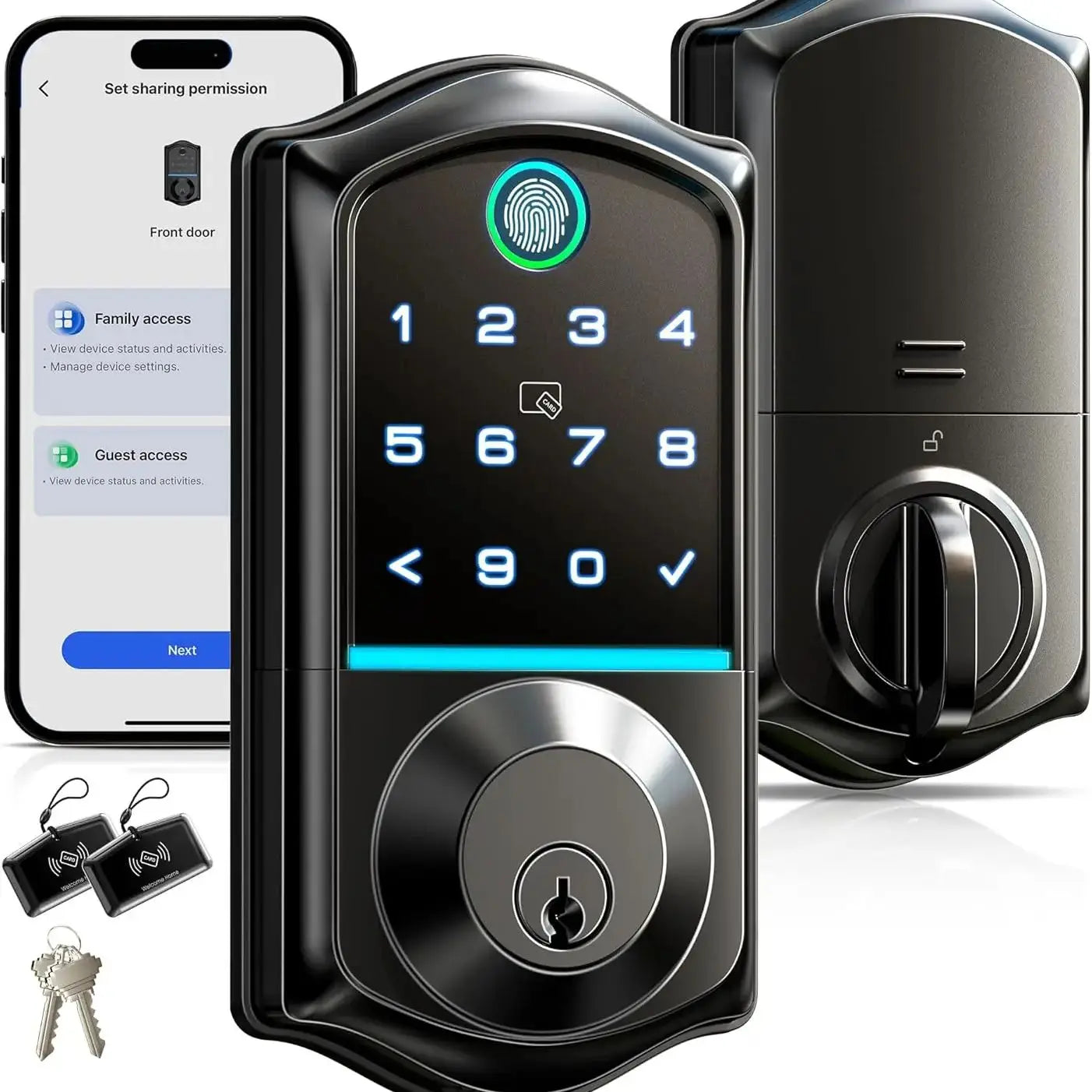 Veise VE017 Fingerprint Smart Door Lock App Control 7 In 1