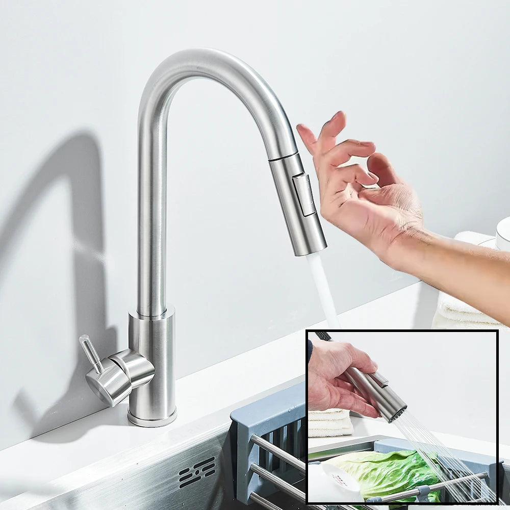 Teck Gadget Sensor Touch Kitchen Faucet With Pull Out Spout