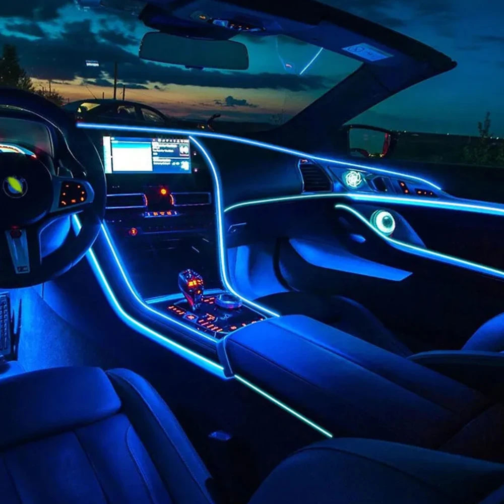 LED Car Interior Strip Lights RGB Kit With App Remote