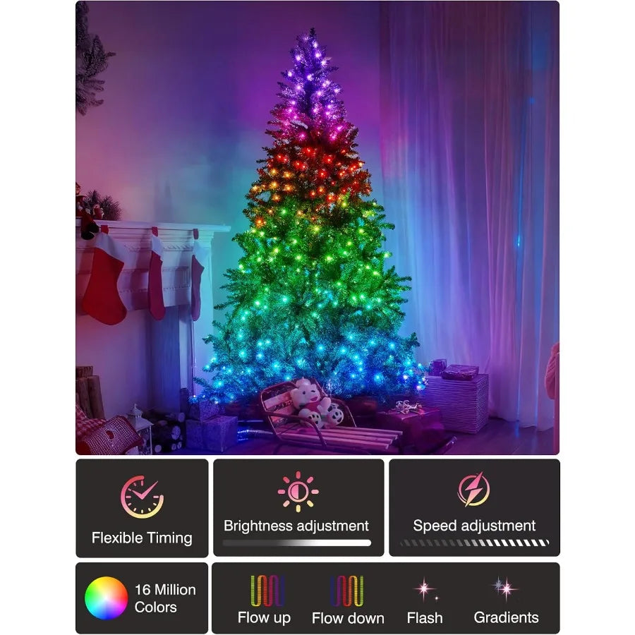 Electronic Smart Prelit Christmas Tree With App Control And 400 LED Lights For Indoor Outdoor Use 1477 Branch Tips