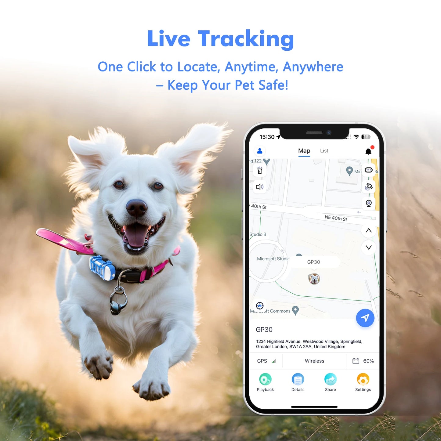 4G GPS Pet Locator Waterproof Tracking Device Free Month